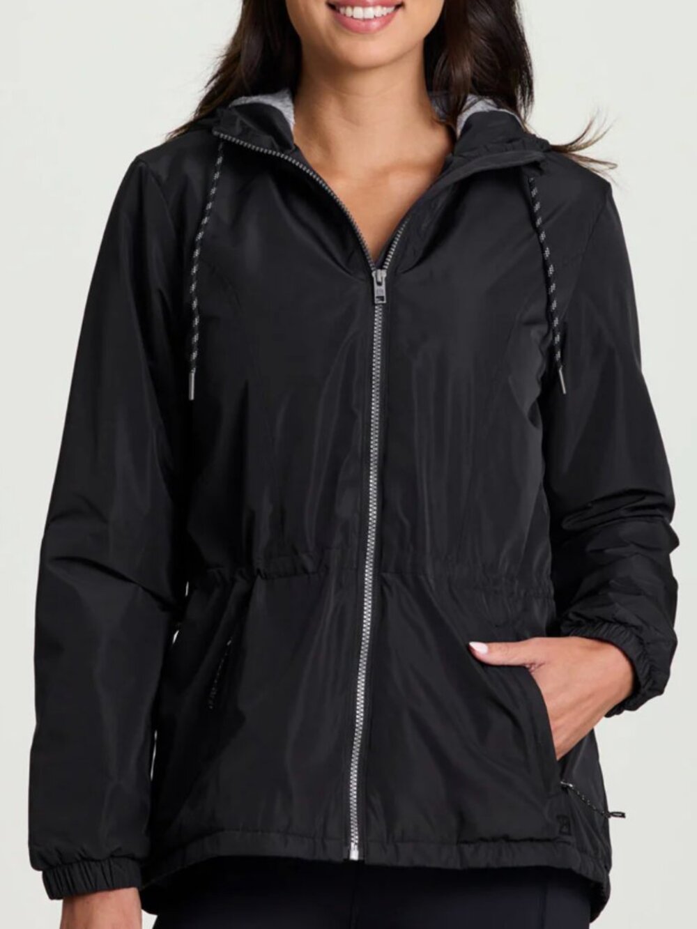 Avalanche Black Hooded Rain Coat women's size x-small